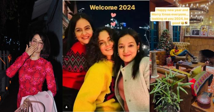 Kangana Ranaut's Cozy Christmas Celebrations with Family: A giant tree and cosy fireplace. Watch