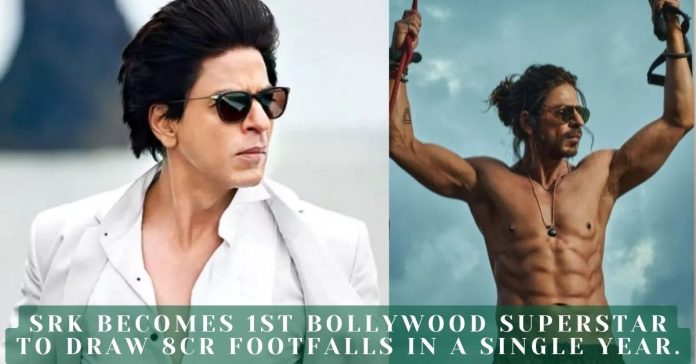 Shah Rukh Khan Sets New Record. Becomes 1st Bollywood Superstar To Draw 8Cr Footfalls In A Single Year.