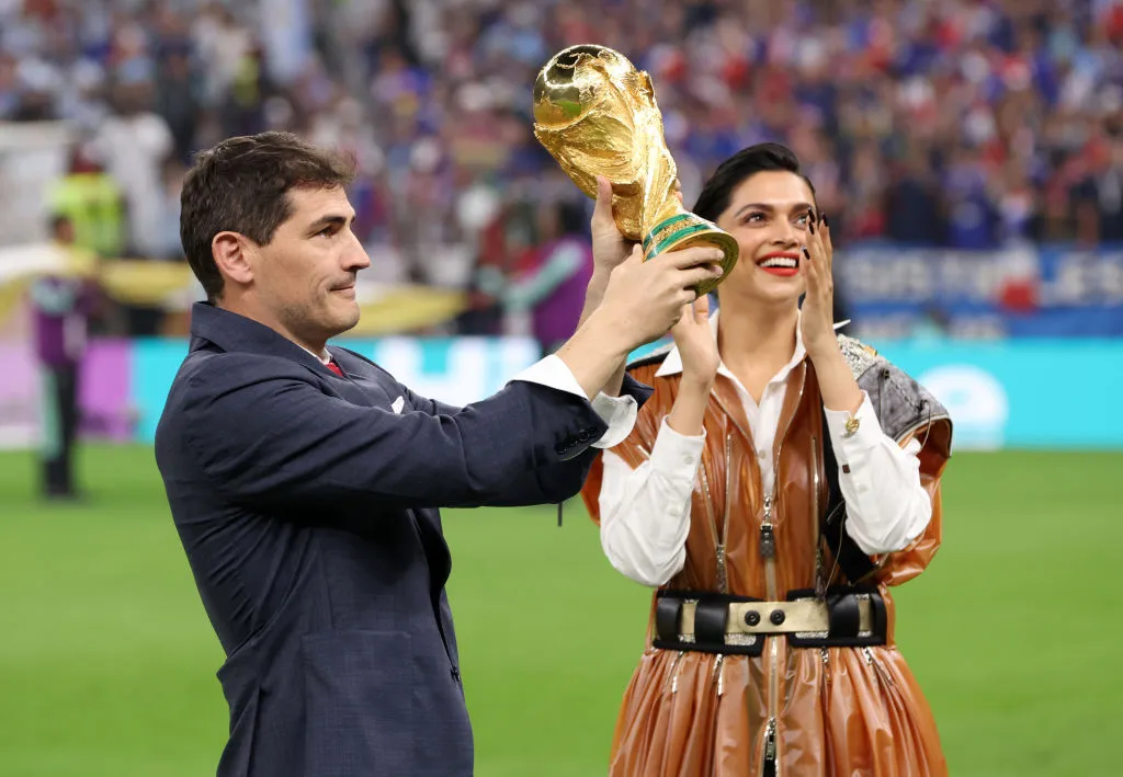 Deepika Padukone Zips Up in Embellished Louis Vuitton Vest to Present FIFA World Cup 2022 Trophy