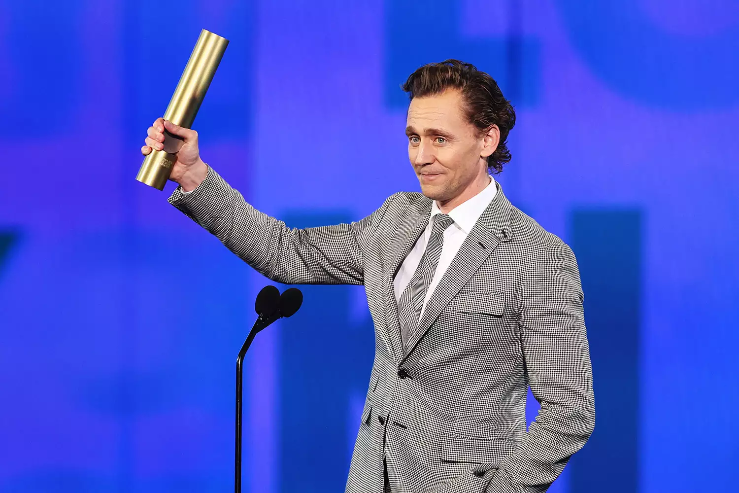 Tom Hiddleston accepts Sci-Fi/Fantasy Show of the Year for "Loki" at the 2024 People's Choice Awards. RICH POLK/NBC