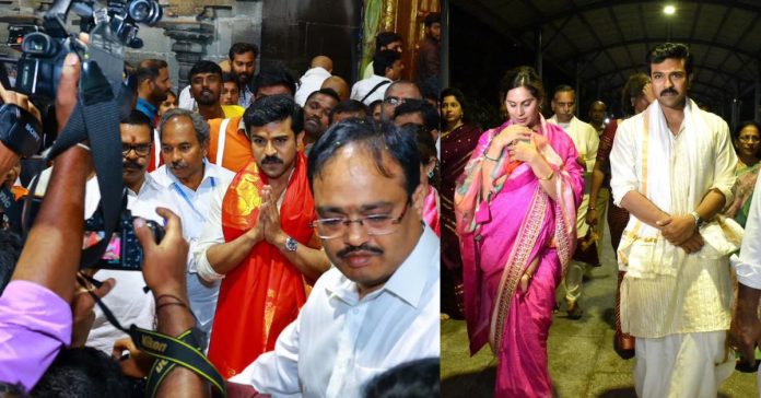 Ram Charan Visits Tirupati Temple With Wife Upasana On His Birthday | See Pics