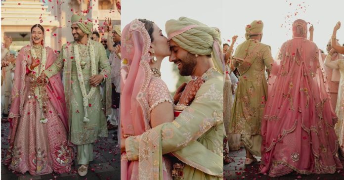 PICS: Newlywed Kriti Kharbanda's Beautiful Pink Embellished Lehenga Redefining Bridal Trends in 2024