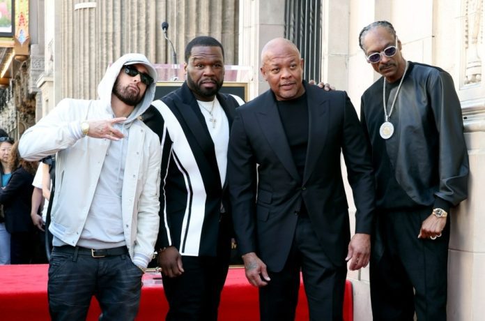 Dr. Dre Honored With Hollywood Walk Of Fame Star, Surrounded by Eminem, Snoop Dogg, And 50 Cent