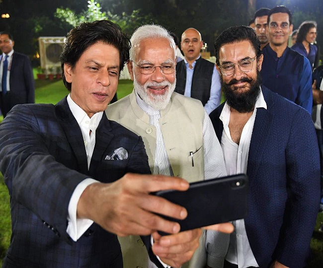 Shah Rukh Khan and Aamir Khan With PMO India Narendra Modi