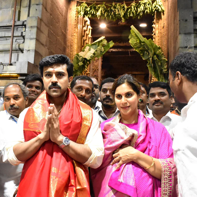 Ram Charan Visits Tirupati Temple With Wife Upasana On His Birthday