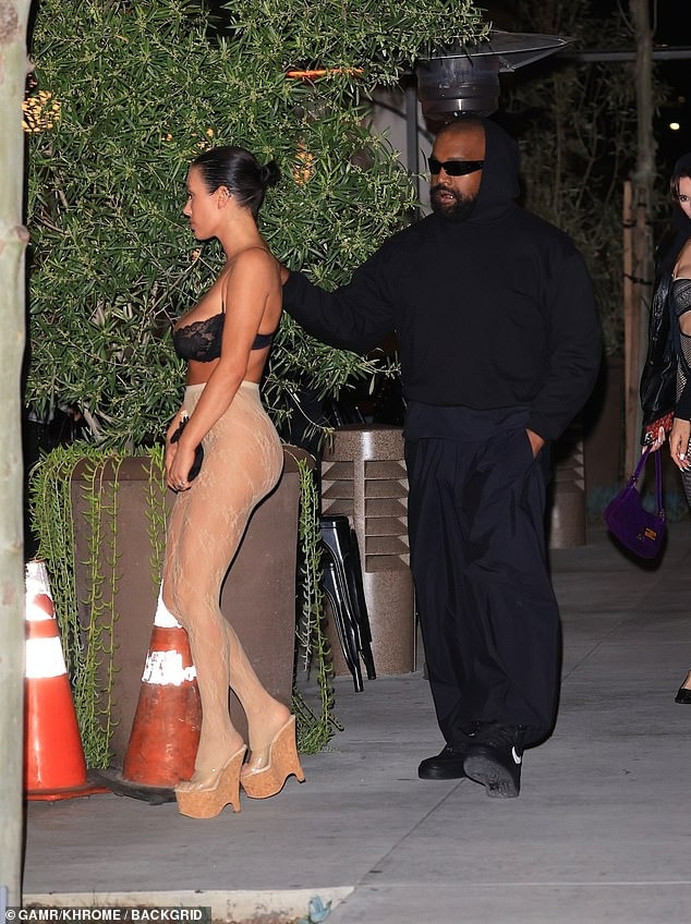 Bianca Censori with Kanye West on Date Night