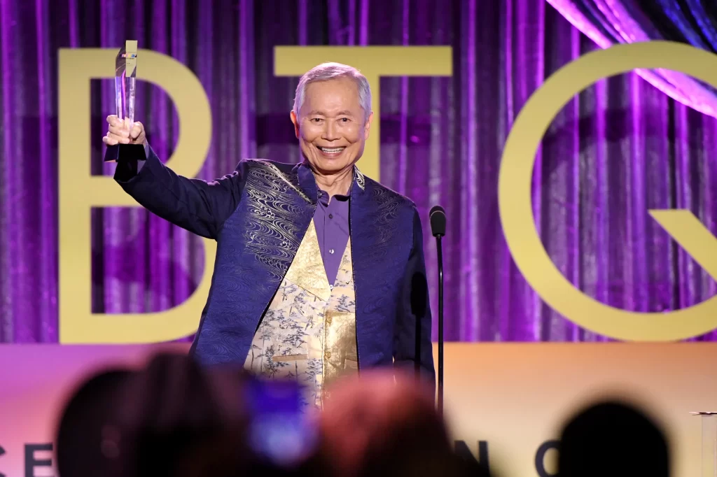 George Takei accepts a social justice award.